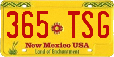 NM license plate 365TSG