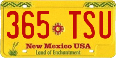 NM license plate 365TSU