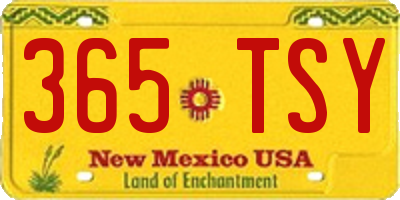 NM license plate 365TSY