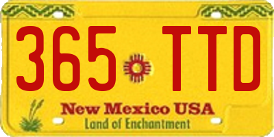 NM license plate 365TTD