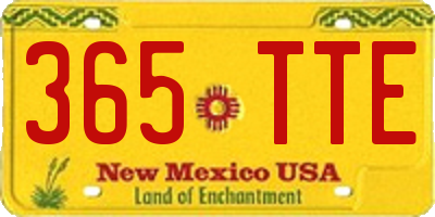 NM license plate 365TTE