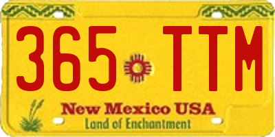 NM license plate 365TTM
