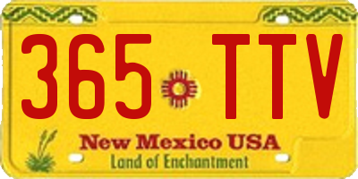 NM license plate 365TTV