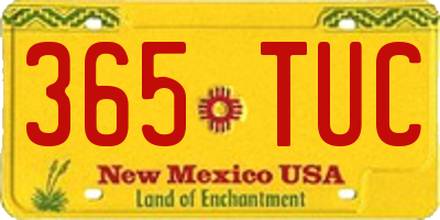 NM license plate 365TUC