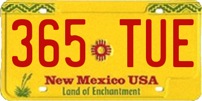 NM license plate 365TUE