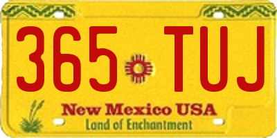 NM license plate 365TUJ