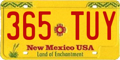 NM license plate 365TUY