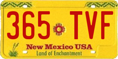 NM license plate 365TVF