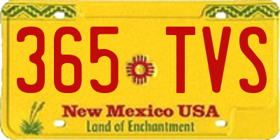 NM license plate 365TVS