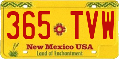 NM license plate 365TVW