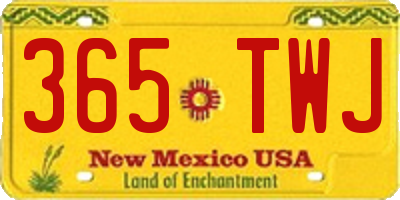 NM license plate 365TWJ