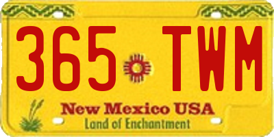NM license plate 365TWM
