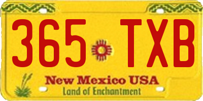NM license plate 365TXB