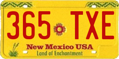 NM license plate 365TXE