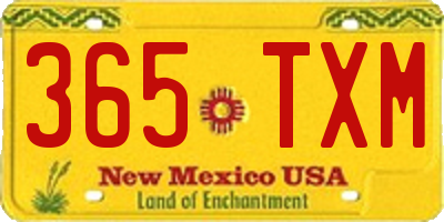 NM license plate 365TXM