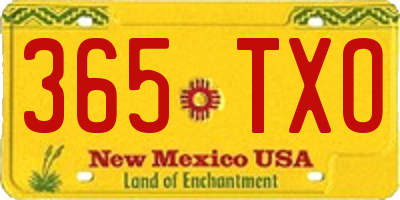 NM license plate 365TXO