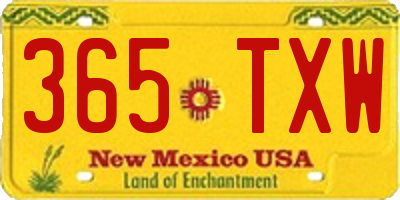 NM license plate 365TXW