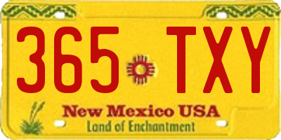 NM license plate 365TXY