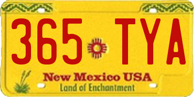 NM license plate 365TYA