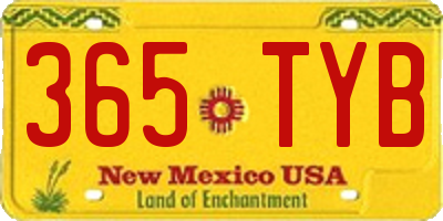 NM license plate 365TYB