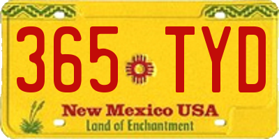 NM license plate 365TYD