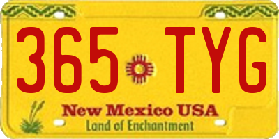 NM license plate 365TYG