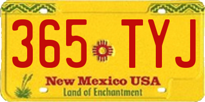 NM license plate 365TYJ