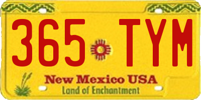NM license plate 365TYM