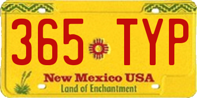 NM license plate 365TYP