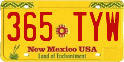 NM license plate 365TYW