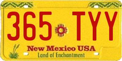 NM license plate 365TYY
