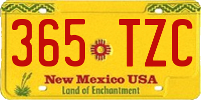 NM license plate 365TZC
