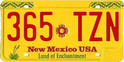 NM license plate 365TZN