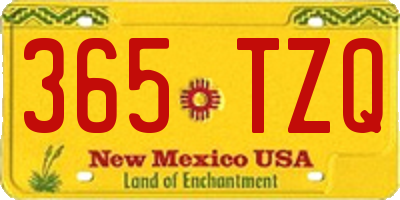NM license plate 365TZQ
