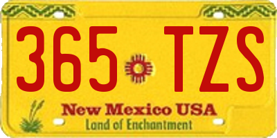 NM license plate 365TZS