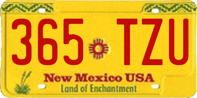 NM license plate 365TZU