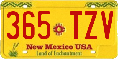 NM license plate 365TZV