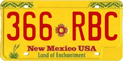 NM license plate 366RBC