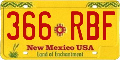 NM license plate 366RBF