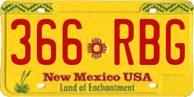 NM license plate 366RBG