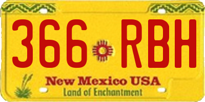 NM license plate 366RBH
