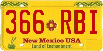 NM license plate 366RBI