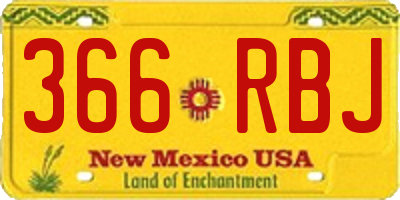NM license plate 366RBJ