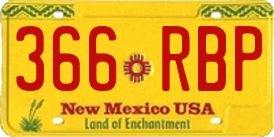 NM license plate 366RBP