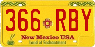 NM license plate 366RBY