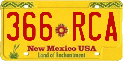 NM license plate 366RCA