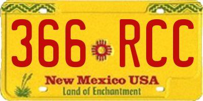 NM license plate 366RCC