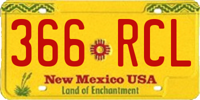 NM license plate 366RCL