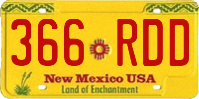 NM license plate 366RDD