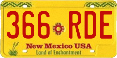 NM license plate 366RDE